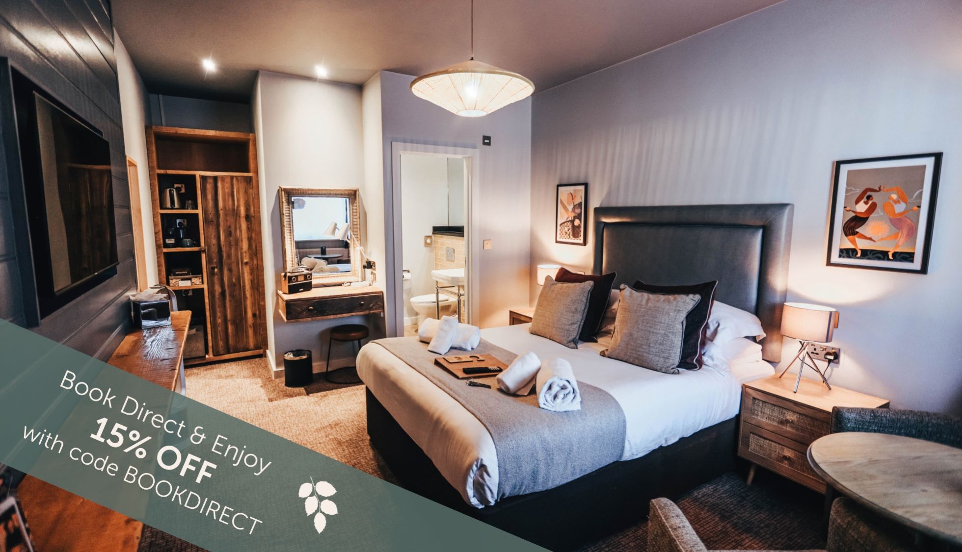 Hotel bedrooms at the Running Horse pub with rooms in Littleton near Winchester