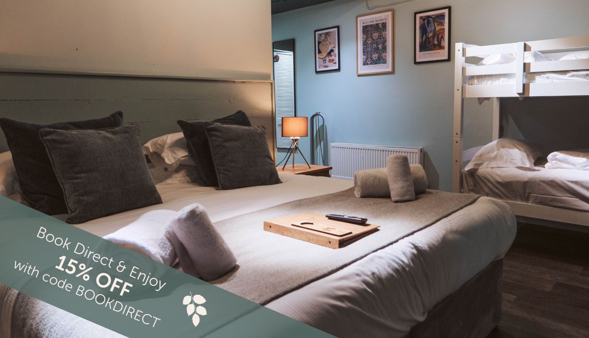 Hotel family bedroom at the Running Horse pub with rooms in Littleton near Winchester